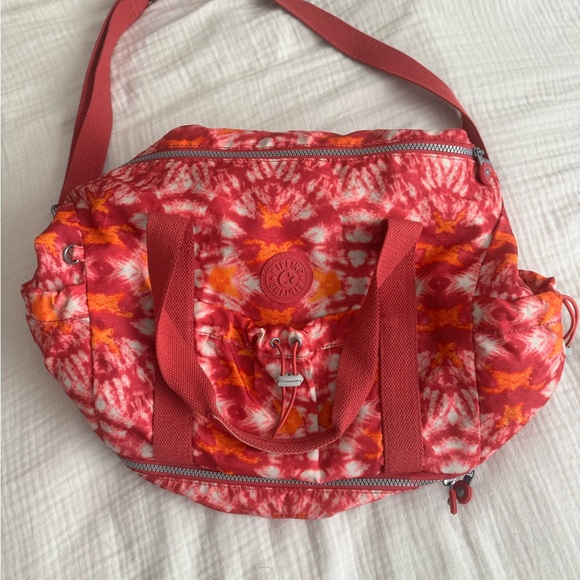 Kipling Red and Orange Tie-Dye Travel Bag - Picture 1 of 4